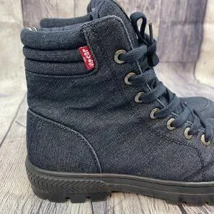 Levi’s Richmond Denim Black High Top Sneakers Men Size 8.5 Levis black denim sneakers - Gem main image 2